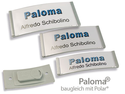 Namensschilder Paloma ® / Polar® mit Magnet