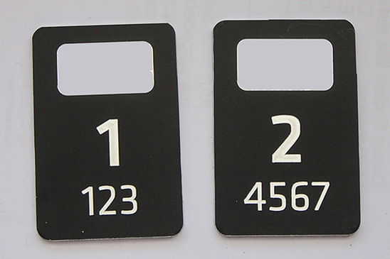 Garderobenmarken Alu schwarz, 40x60x135mm