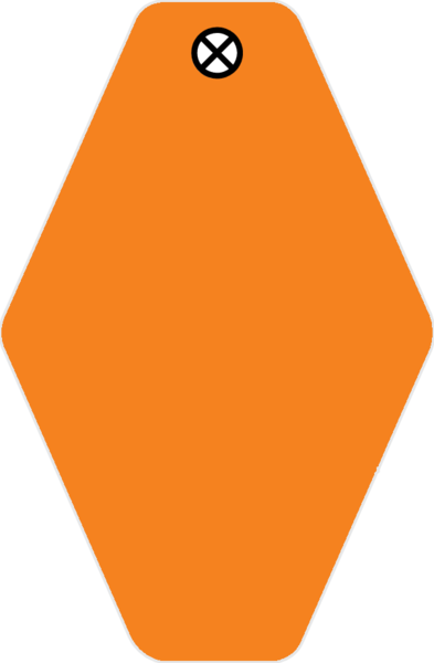 Schlüsselanhänger Rautenform orange 58 x 38 x 1,5mm, Loch 4,0 mm, blanko