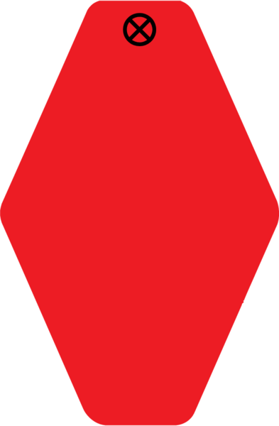 Schlüsselanhänger Rautenform, Kunststoff rot, 38 x 58 x 1,5 mm, Loch 4,0 mm, blanko