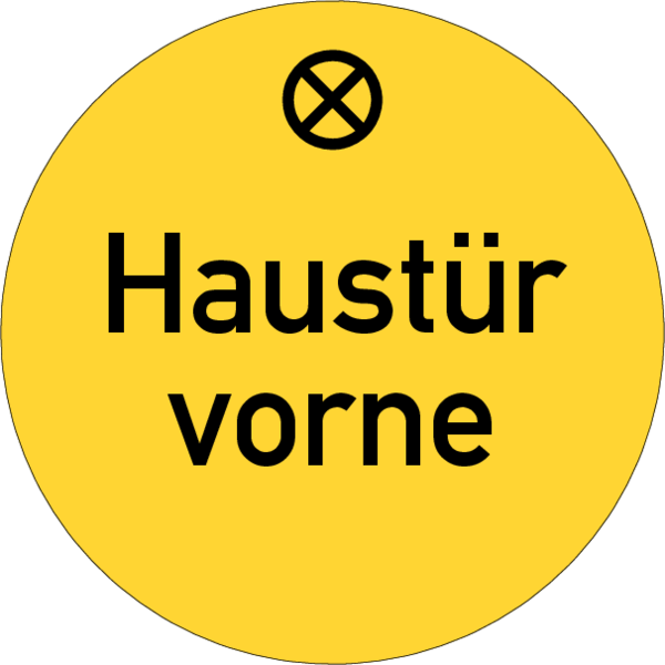 Schlüsselanhänger rund 30mm, Kunststoff gelb, Loch 4mm, mit Textgravur 2-zeilig