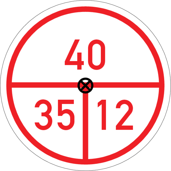 Stromkreiskennzeichnung 40 mm weiss-rot, 1 Bohrung