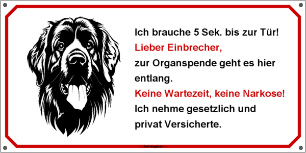 Hundeschild  Leonberger  300x150 mm