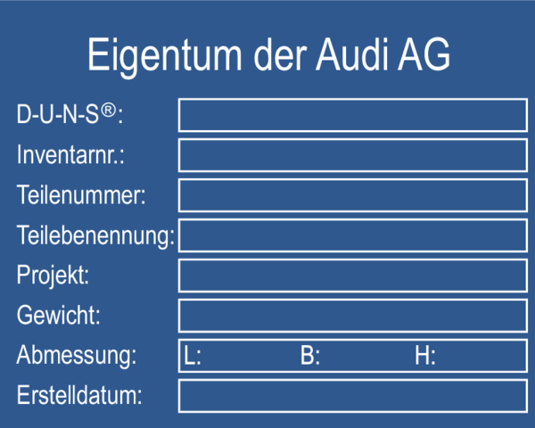 Typenschild Audi Eigentum 100x80x1,0